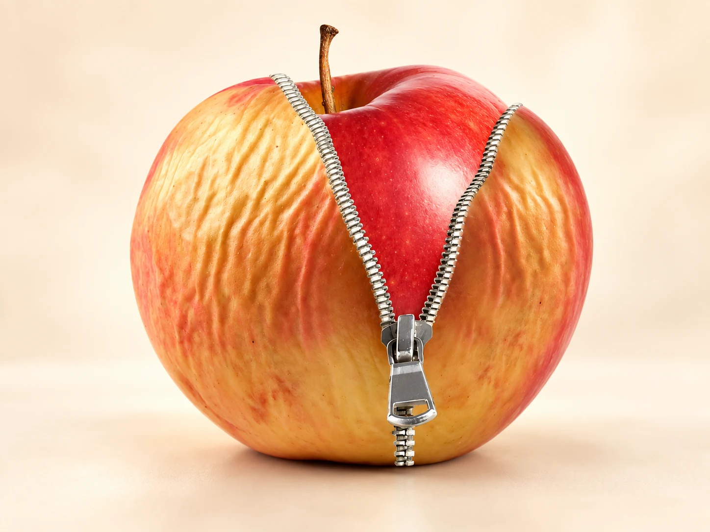 Apfel als Symbol für glatte Haut